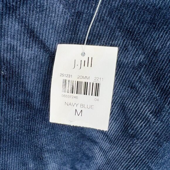 J Jill Ribbed Velvet Navy Blue Sweater Size Medium NWT - Picture 3 of 5